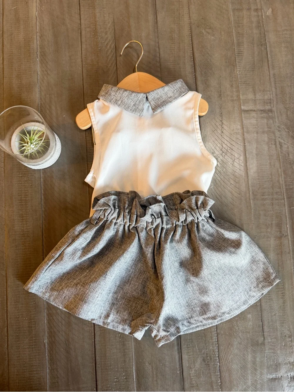 Girls Gray Grey Shorts Set